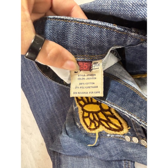 Miss Me Jeans Womens 25 Boot Cut Butterfly Embellished Denim Low Rise - Picture 8 of 12